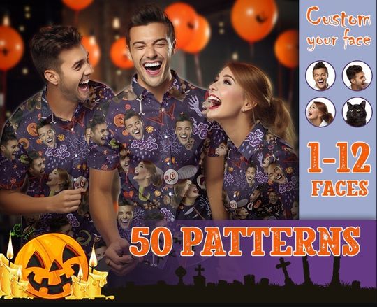 Discover Custom Face Hawaiian Shirt for Halloween
