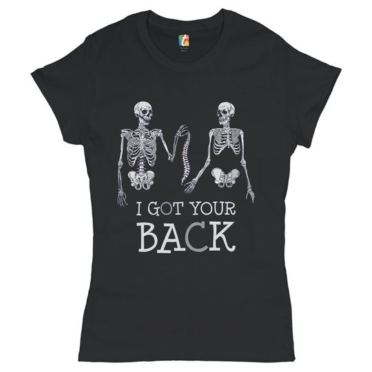 Discover I Got Your Back T-Shirt Happy Halloween, Spooky, Skeletons, Trick-or-Treat, Supernatural, Jack-o'-Lantern , All Hallows' Eve Women's Tee