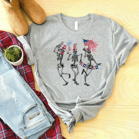 Discover 4th of July Skellies Shirt - Stars and Stripes Celebration Tees