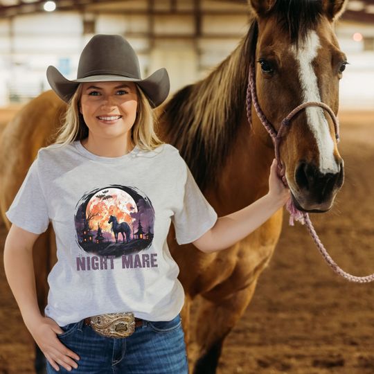 Discover Night Mare Fall Horse Lover Halloween Shirt for Cowgirls