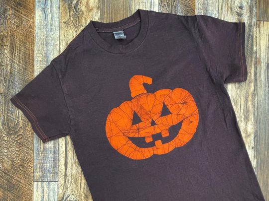 Discover Happy Halloween Pumpkin T-shirt, Jack O Lantern Shirt, Hand-painted batik