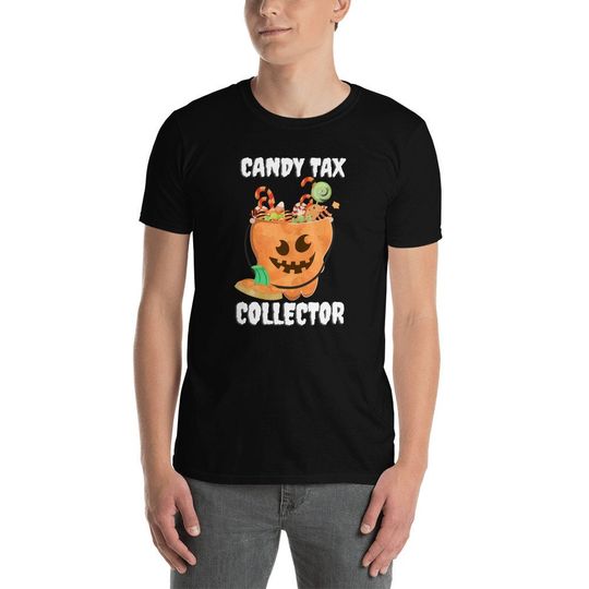 Discover Candy Tax Collector, Halloween Shirt, Pumpkin Bucket Shirt, Halloween Candy, Candy Shirt, Short-Sleeve Unisex T-Shirt