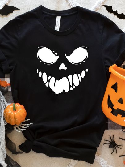Discover Scary Smiling Pumpkin Shirt for Men