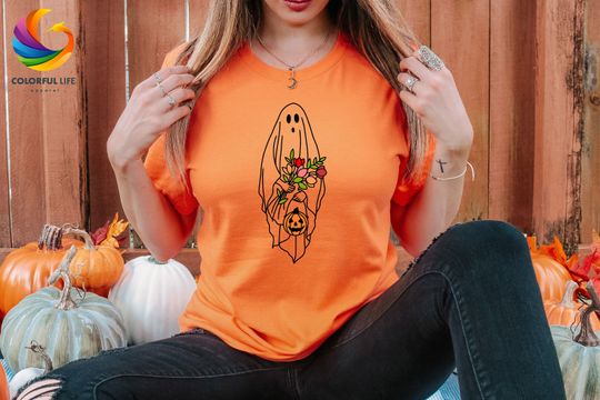Discover Floral Ghost Halloween Shirt - Funny Halloween Gift