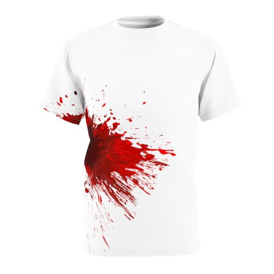 Discover Blood Stain Bloody Wound Bleeding Gothic Emo Punk Rocker Funny Halloween Costume Men's Women's Short Sleeve T-Shirt Tee Top Gift For Him