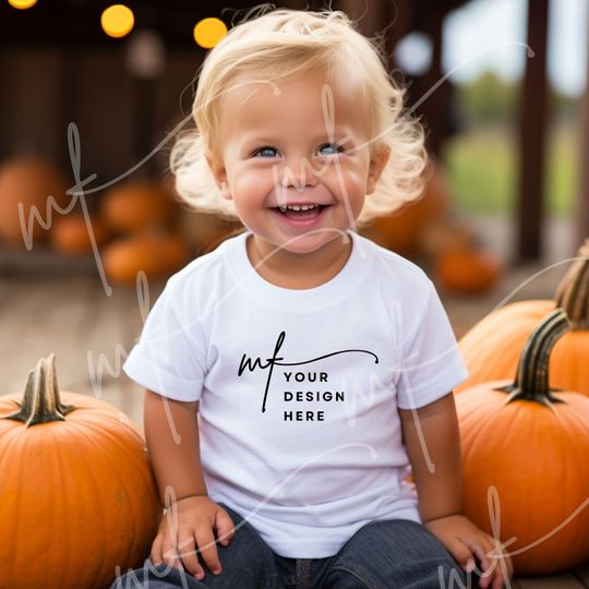 Discover Toddler Halloween Fall T-shirt Mockup for Kids