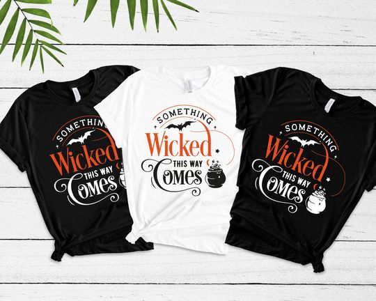 Discover Halloween Shirt, Something Wicked This Way Shirt, Halloween Witch Shirt, Halloween Party Tee