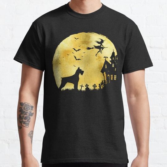 Discover Schnauzer, Haunted House, Bats, Cemetery, Creepy Full Moon & Witch Halloween Costume T-shirts