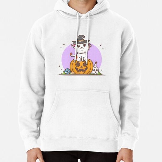 Discover Cute Kawali pumpkin Sticker Hoodies