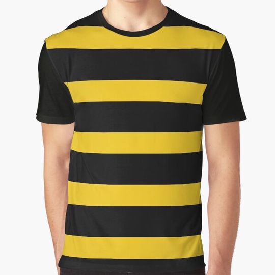 Discover Bee Costume / Black and Yellow Stripe Print T-shirts