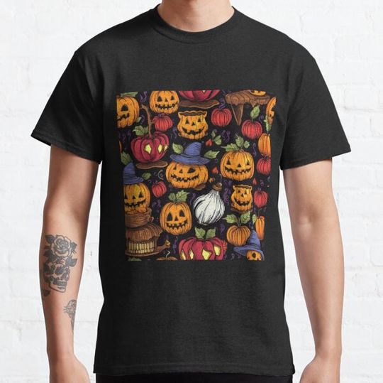 Discover Seamless halloween digital paper T-shirts