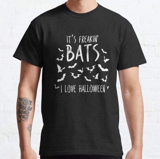 Discover It's Freakin Bats I Love Halloween Funny Meme Quote T-shirts