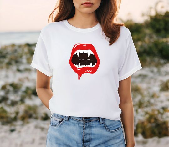 Discover All My Love Halloween Vampire Shirt: Ironic Design
