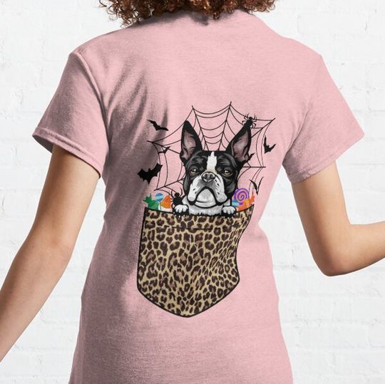 Discover Cute Dog Lover Gift Leopard Boston terrier Halloween T-shirts