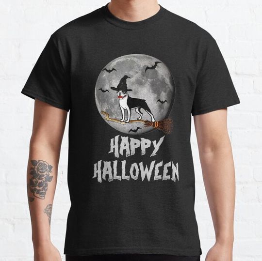 Discover Happy Halloween Boston Terrier Witch s Funny Dog Lover T-shirts
