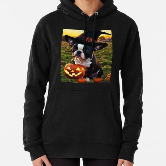 Discover Boston Terrier's Enchanting Halloween in a Pumpkin Patch Hoodies
