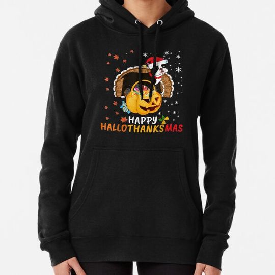 Discover Boston Terrier Halloween And Merry Christmas Happy Hoodies