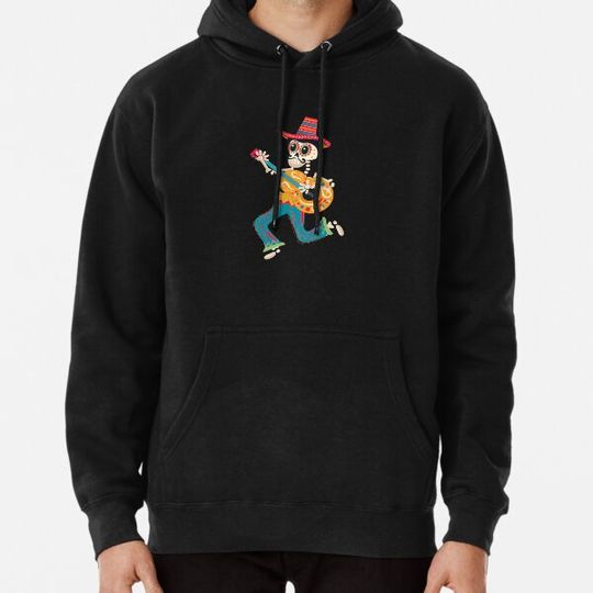Discover Boy Dancing Skeleton Sugar Skull Guitar Dia De Los Muertos Hoodies