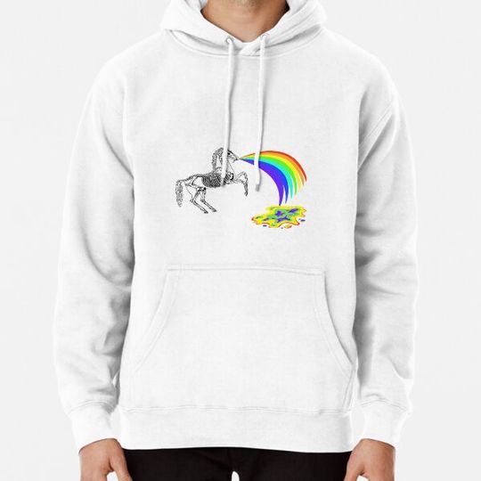 Discover "The multicolored spectacle of a skeletal horse" Hoodies