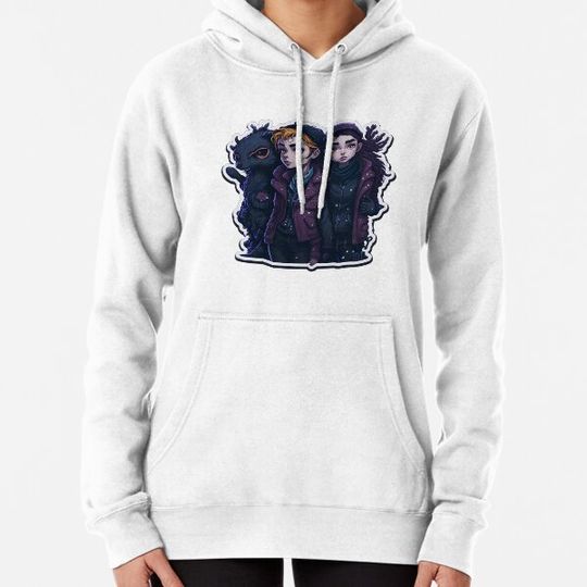 Discover Monstrous Bond: Women Sticker Duo with a Twist Hoodies