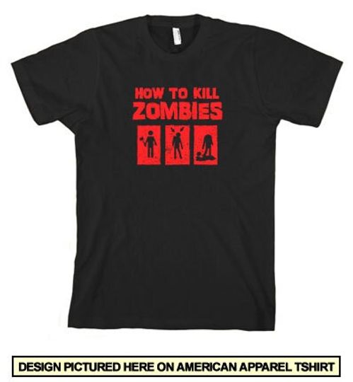 Discover ZOMBIE T-SHIRT How To Kill Zombies Diagram T-Shirt Horror Movie Science Fiction Cosplay Tee (also available on crewnecks and hoodies) SM-5XL