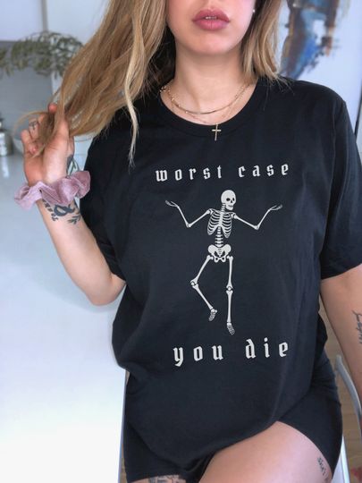 Discover Pastel Goth Skeleton T-Shirt for Grunge Style