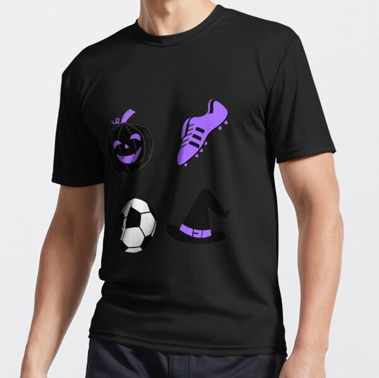 Discover Kids Purple Girls and Boys Soccer Halloween - Soccer Ball and Boots T-shirts