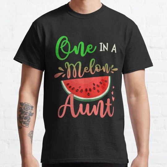 Discover Womens Family One In A Melon Aunt Birthday Party Matching Family V Neck T-shirts