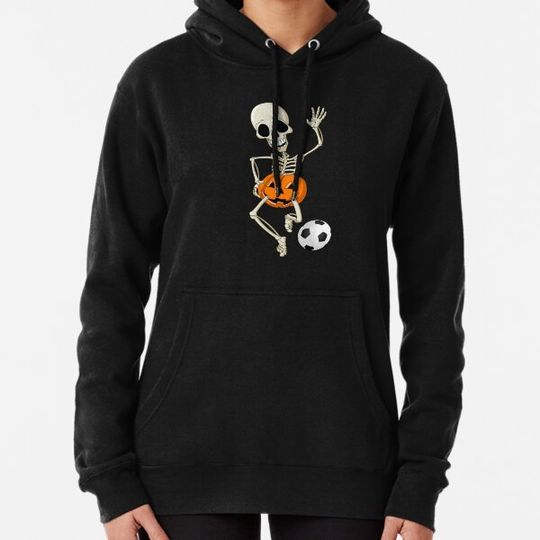 Discover Halloween Football Soccer Player Skeleton Boys Football Lovers Costume - Anatomy Lovers Gift Halloween Pumpkin Soccer Player Hoodies