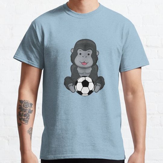 Discover Cute Gorilla Holding Soccer Ball T-shirts