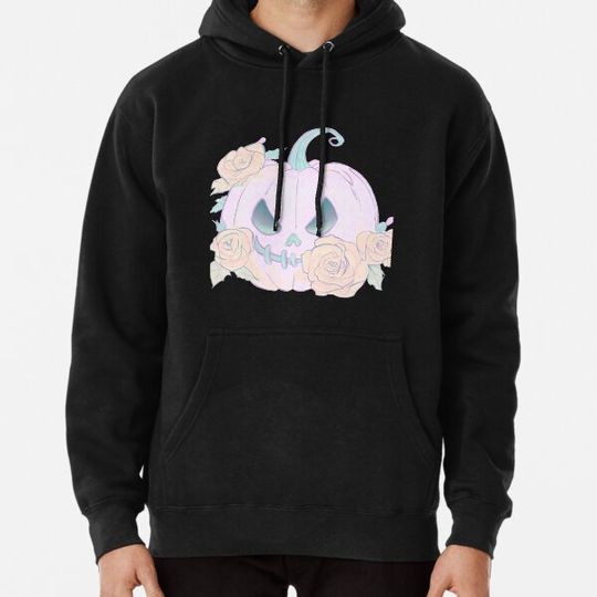Discover Spooky Pastel Goth Pumpkin with Roses Hoodies