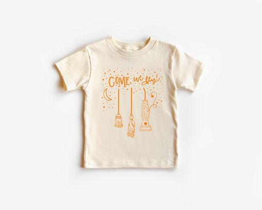 Discover Come We Fly Toddler Shirt, Halloween Youth T-Shirt, Witch Broom Kids Shirt, Sanderson Sister Kids Shirt