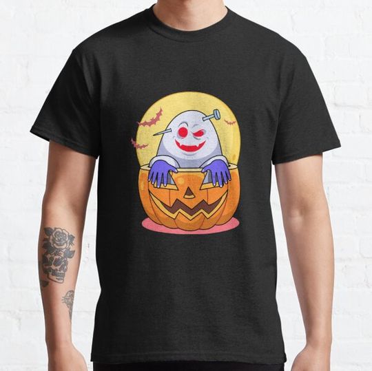 Discover Cute Halloween Spooky Pumpkin Bats Classic Art T-shirts