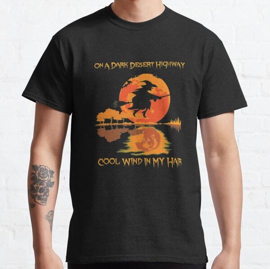Discover Halloween On A Dark Desert Highway mask tshirt T-shirts