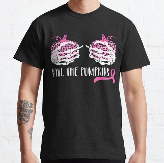 Discover Halloween Costume Breast Cancer Awareness Save The Pumpkins T-shirts