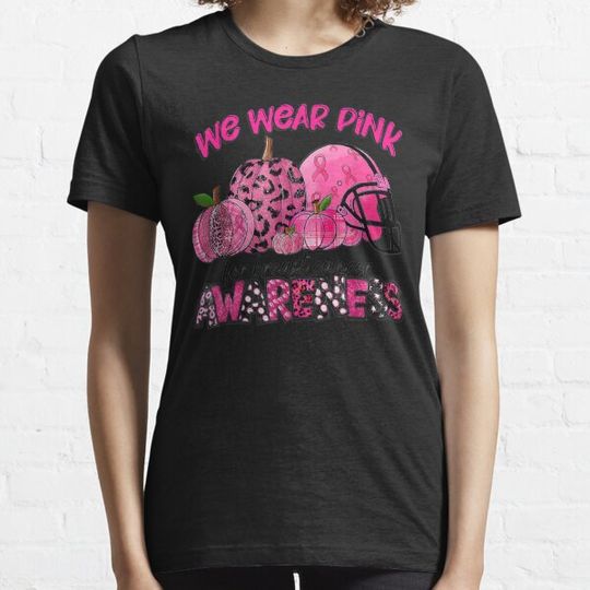 Discover We Wear Pink Breast Cancer Awareness Rugby Helmet Pumpkin T-shirts