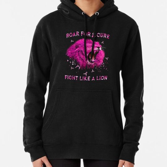 Discover Breast Cancer Awareness Lion Fighter Fight Like A Lion Hoodies