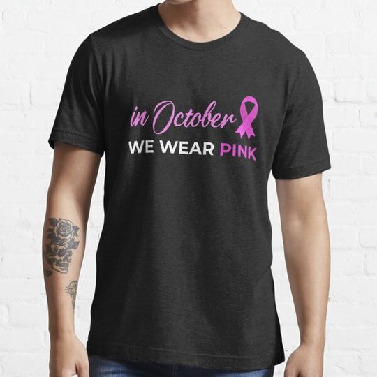 Discover In October We Wear Pink Leopard Breast Cancer Awareness T-shirts