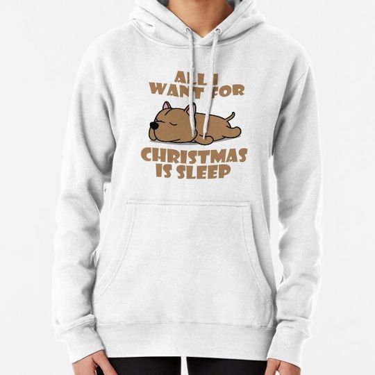 Discover All I Want For Christmas Is Sleep Cute Lazy Pitbull Dogs Hoodies