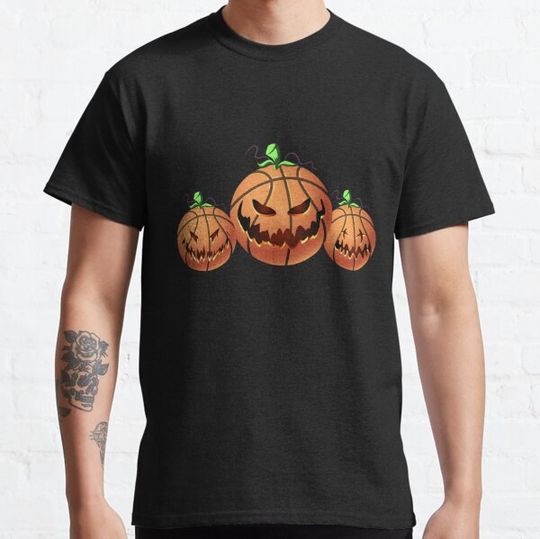 Discover Scary Pumpkin Basketball Lovers Halloween Scare Crew T-shirts