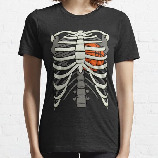 Discover Ribcage Halloween Basketball Player Skeleton Ball Heart T-shirts