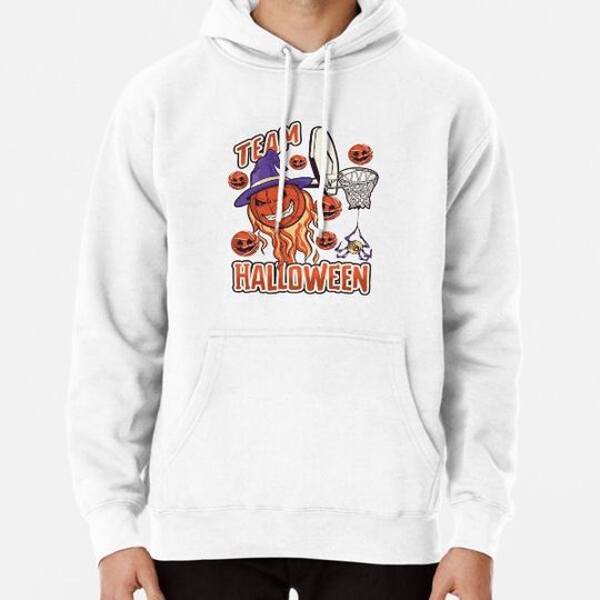 Discover Basketball Team Halloween Pumpkin Ball Hoop Spider Eye Hoodies