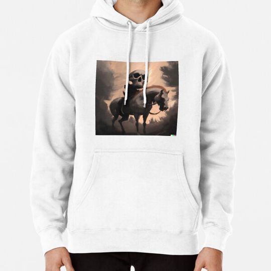Discover halloween skull riding a horse Hoodies