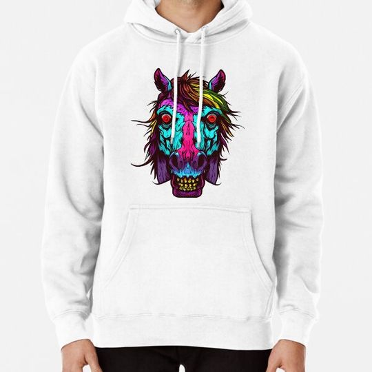 Discover Zombie horse with colorful. Hoodies