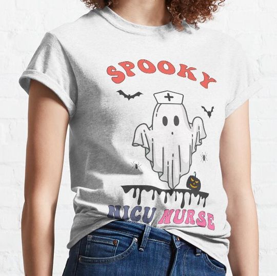 Discover Spooky Nicu Nurse Halloween Ghost RN Neonatal Nurse T-shirts