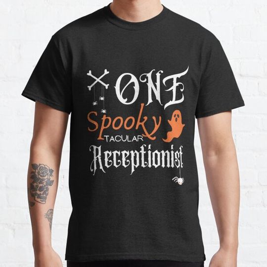 Discover One Spooky Receptionist Scary Halloween Costume Spooky T-shirts