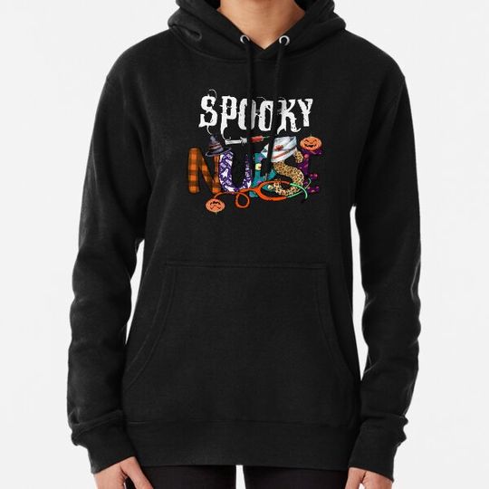 Discover Spooky Halloween Nursing Shirt Nurse Funny Hoodies