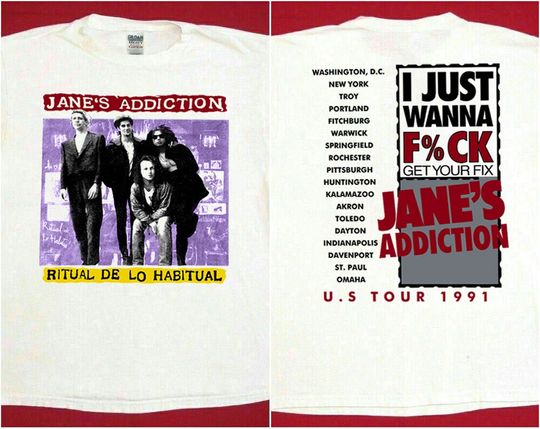 Discover Jane's Addiction Band Tour 1991 T-Shirt