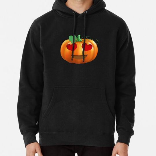 Discover Halloween Pumpkin Emoji Heart Eyes Hoodies
