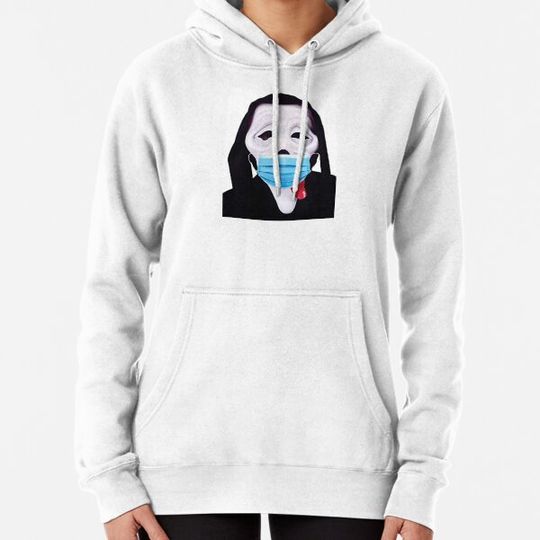 Discover Spoky Halloween face wearing a surgical mask Hoodies